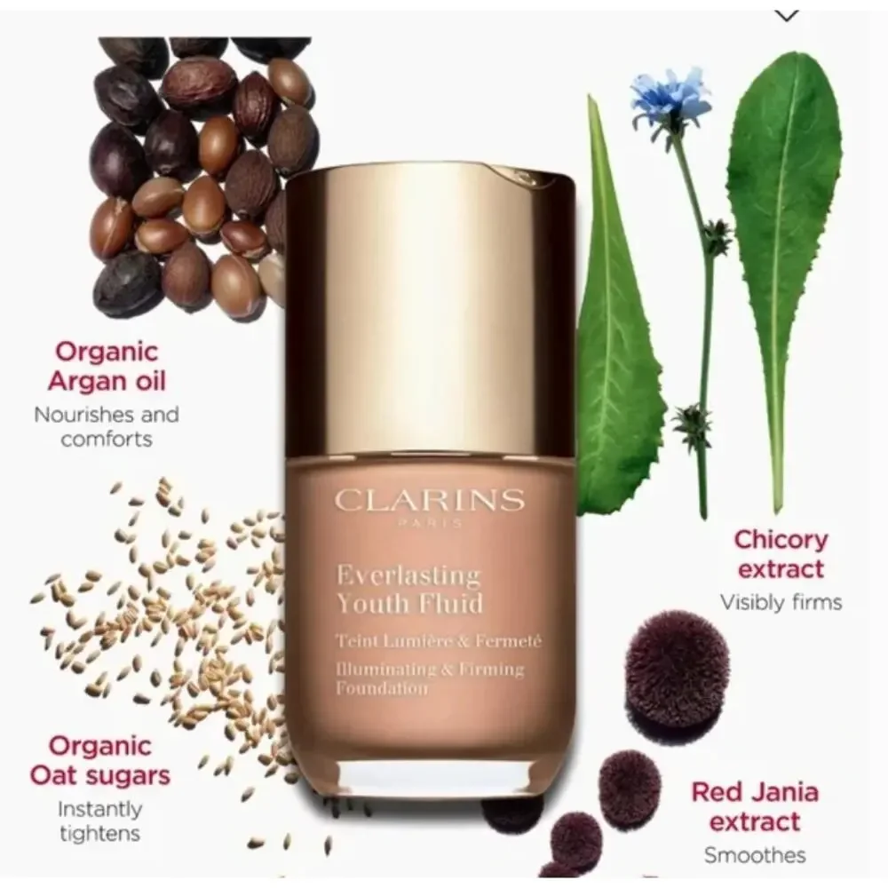 Clarins 118.5N Everlasting Youth Fluid Illuminating & Firming Foundation 30ml - Picture 3 of 5